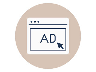 Advertising icon. SEO symbol icon vector. Solid vector icons. Flat illustration concept.