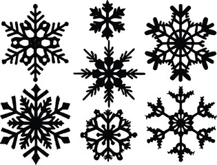 Christmas Snowflake Set, Vector Illustration Collection. Winter Snowflake Decoration Vector Set.