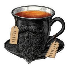 Dapper Teacup with Mustache and Beard