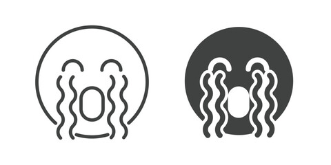 Cry Icon. Line and glyph solid icon