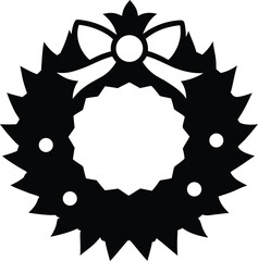 Christmas Holiday Santa Hat Silhouette Vector, Festive Christmas Cap Silhouette Isolated Illustration