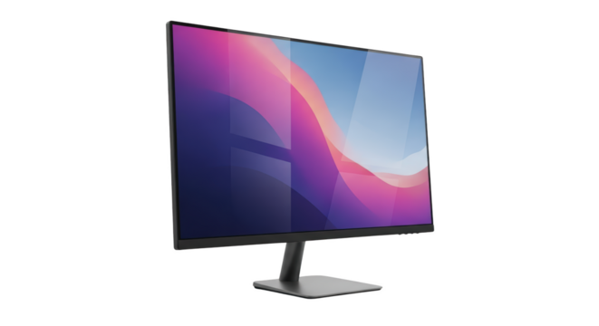 Foto modern computer monitor display isolated memperlihatkan detail wave, business, display, digital, clean dengan sentuhan artistik.