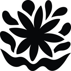 modern floral matisse background  blue and beige w.eps