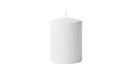 Gambar white pillar candle isolated on white dengan detail single, shape, paraffin, decor, new yang menggambarkan.