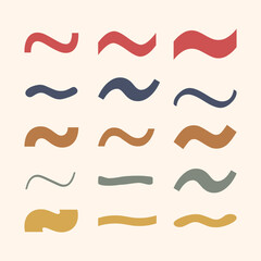 Colorful vector wavy lines and artistic swooshes, ideal design accents for creative graphic projects