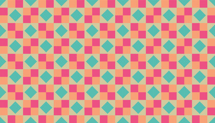 Soft retro geometric pattern with pink, orange, and turquoise tones