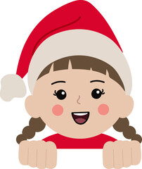 산타모자를 쓴 소녀