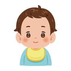男の子の赤ちゃん　上半身イラスト／Baby Boy　upper body illustration
