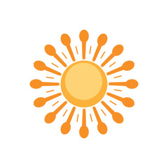 Stylized sun logo with radiating light rays