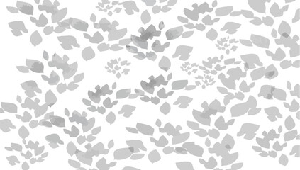 Soft watercolor floral pattern with delicate grey petals on a white background