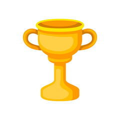 Golden Pixel Art Trophy Victory Award With Transparent Background And A Simple Base And Two Handles Represents Success Achievement And Winning On White Isolated Background