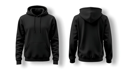 Heavyweight Black Pullover Hooded Sweatshirt Mockup