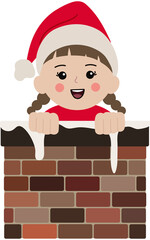 굴뚝의 산타클로스 소녀