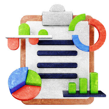 3d trading chart halftone