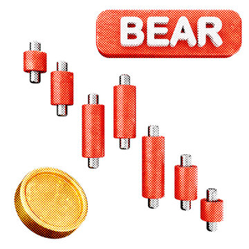 3d trading bearlish chart halftone