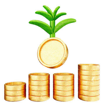 3d trading grow profit halftone