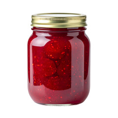 Freshly preserved fruit spread in a glass jar, ready for enjoyment.
