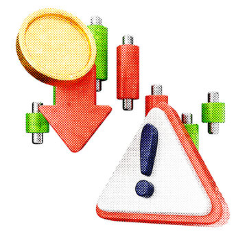 3d trading chart alert halftone