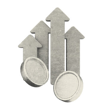 3d trading increase profit halftone style