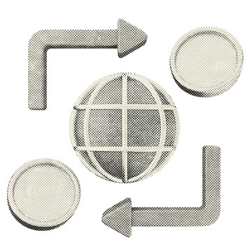 3d trading transaction halftone style