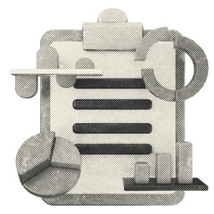 3d trading chart halftone style