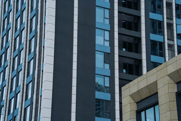 Architecture details Glass wall Modern building exterior Abstract futuristic background