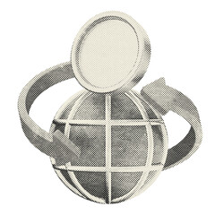 3d trading transaction halftone style