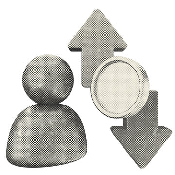 3d trading transaction halftone style
