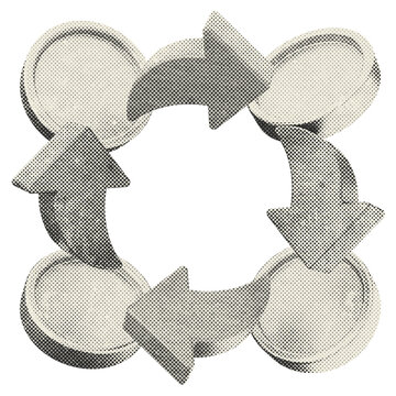 3d trading transaction halftone style