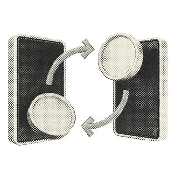 3d trading transaction halftone style