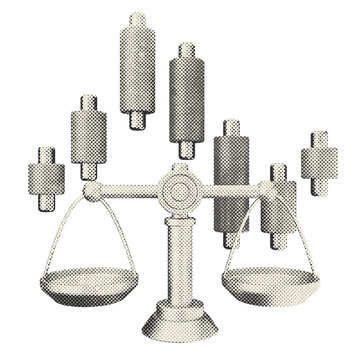3d trading chart law halftone style