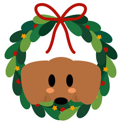 Fototapeta premium Cute Dachshund Dog Christmas Holiday