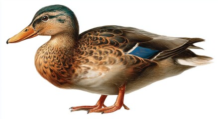 Obraz premium Realistic full-body portrait of a duck isolated on a transparent background
