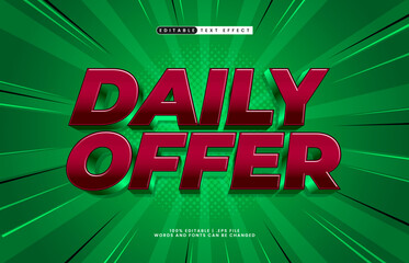 daily offer editable text effect