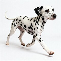 Playful Dalmatian Puppy Running on White Background. Perfect for Graphic Design, Pattern Concepts, and E-commerce. 002