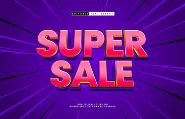 super sale editable text effect