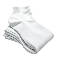 Clean white socks folded neatly on a dark background.