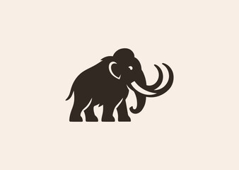 Obraz premium A simple mammoth logo, combining ancient strength and endurance with a sleek, modern minimalist form