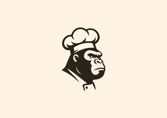 A powerful gorilla chief logo, representing leadership, dominance, and wisdom with strong tribal-inspired design