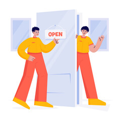 Announcing Welcome Customer Vector Illustration