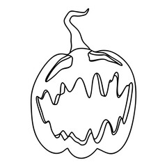 Outline for Coloring of Halloween Pumpkin. One of the Fall Holiday Symbol. Vector Illustration.