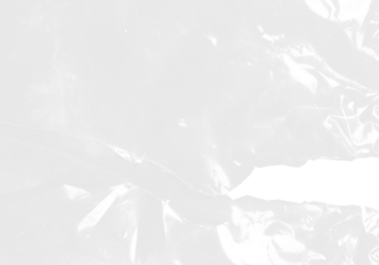 plastic transparent cellophane bag on white background. The texture looks blank and shiny. The plastic surface is wrinkly and tattered making abstract pattern