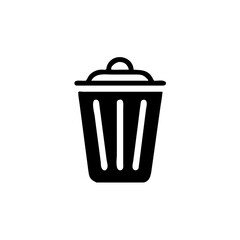 trash can icon vector illustration, Black illustration isolated for graphic and web design.