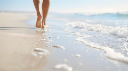 Summer Beach Walking White American Male Bare Feet