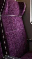 Obraz premium Plush purple upholstery on a comfortable seat with detailed stitching.