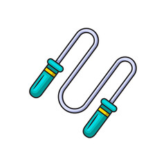 Isometric Jump Rope With Teal Handles And Gray Rope Isolated On White Background