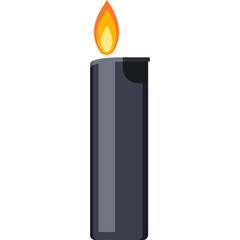 Simple Gray Lighter With Orange Flame On White Background And Transparent Background
