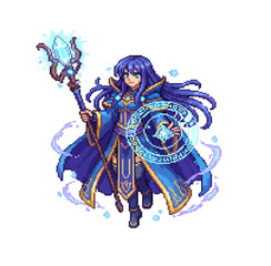 pixel art beautiful female mage character game sprite illustration