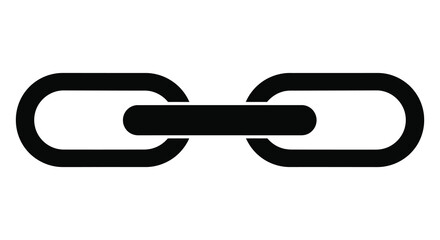 Obraz premium Simple black silhouette of two interlocking chain links symbolizing connection and strength silhouette