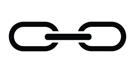 Iconic simple chain link symbol representing connection and unity abstract design element silhouette